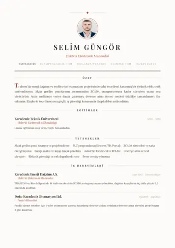 Elektrikçi CV Örnekleri cv indir
